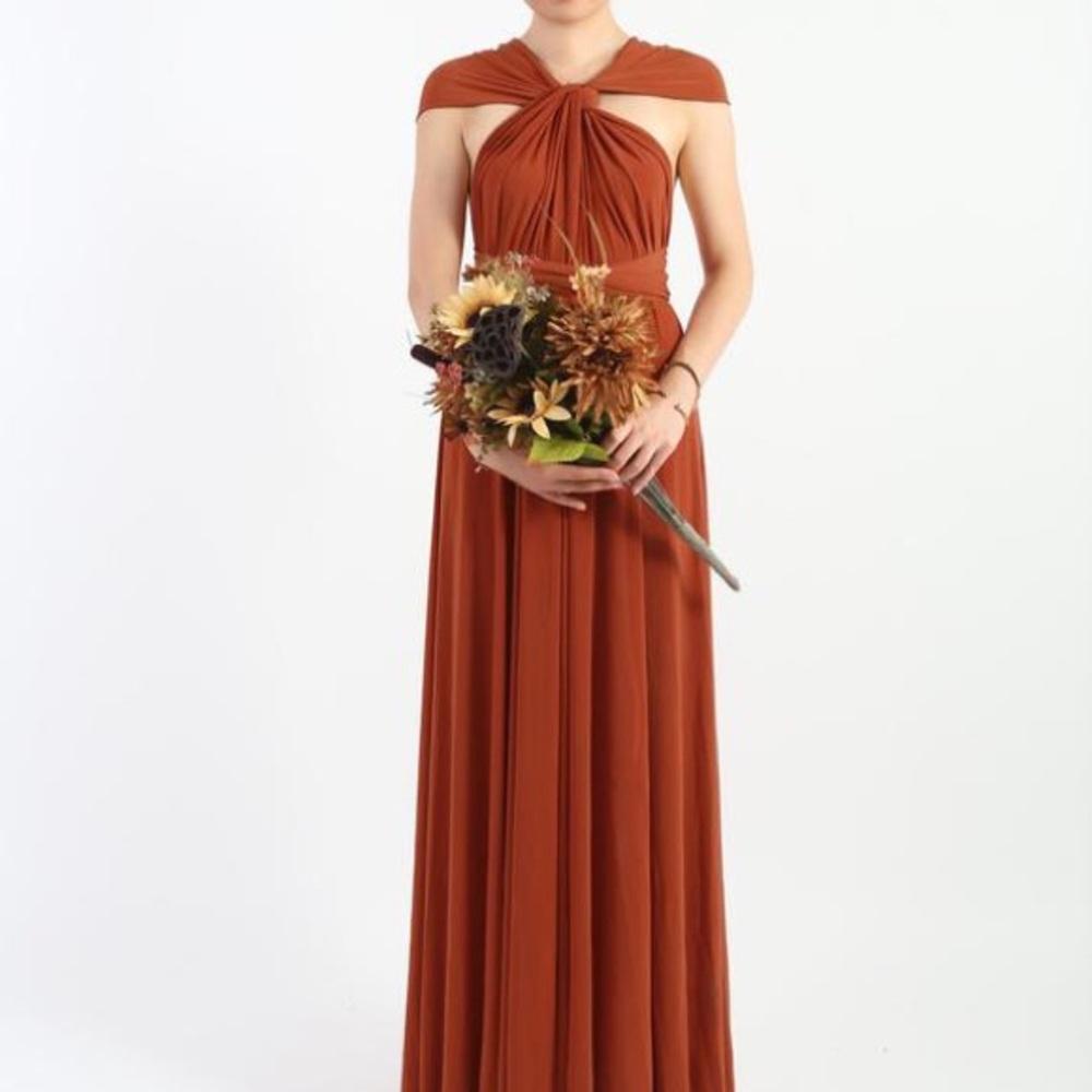 Jersey Knit Infinity dress - Rust Orange